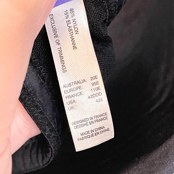 PARAFAIT Women's Black Convertible Underwear Push-Up Strapless Bra Size 42DDD - Picture 7 of 9